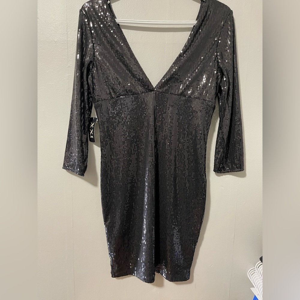 Vintage 2015 Forever 21 Black Sequin Long Sleeve Dress,new with tags